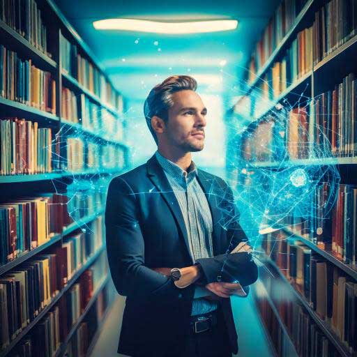 futuristic library, self-education holds more long term value